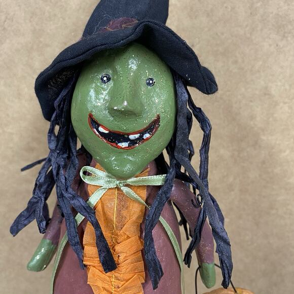 Green Witch Statue Figurine Jack O Lantern Pumpkin Halloween Decor - READ - Picture 5 of 13